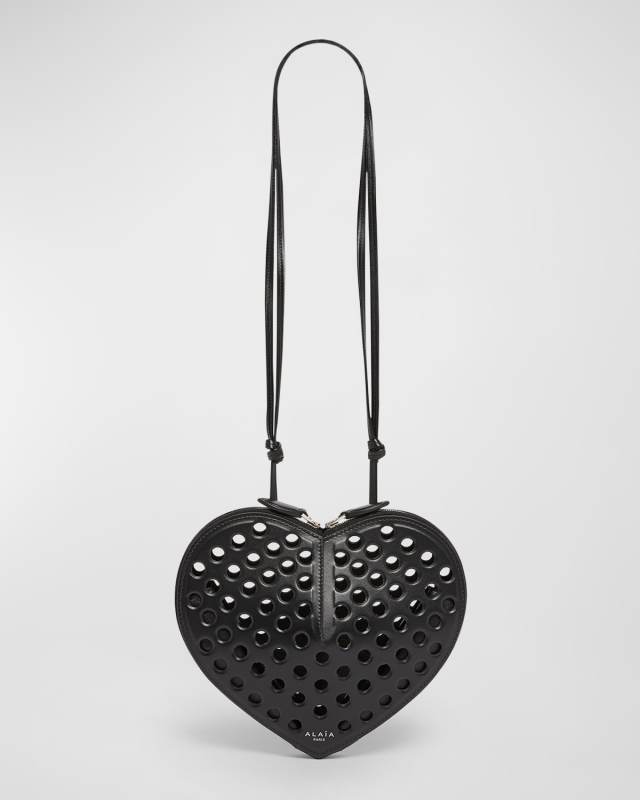 Le Coeur Shoulder Perforated Bag in Leather