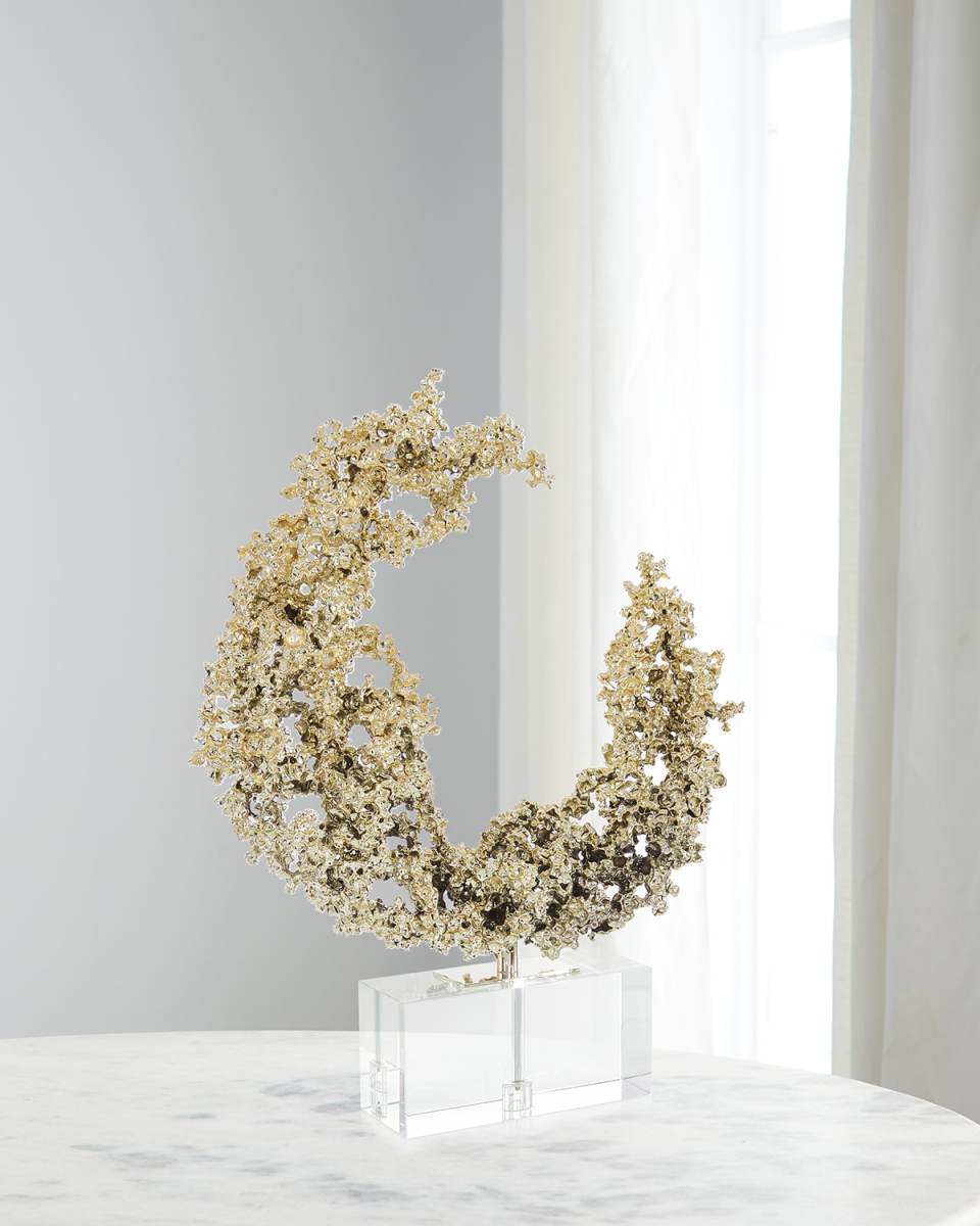Lunar Embrace Sculpture on Crystal