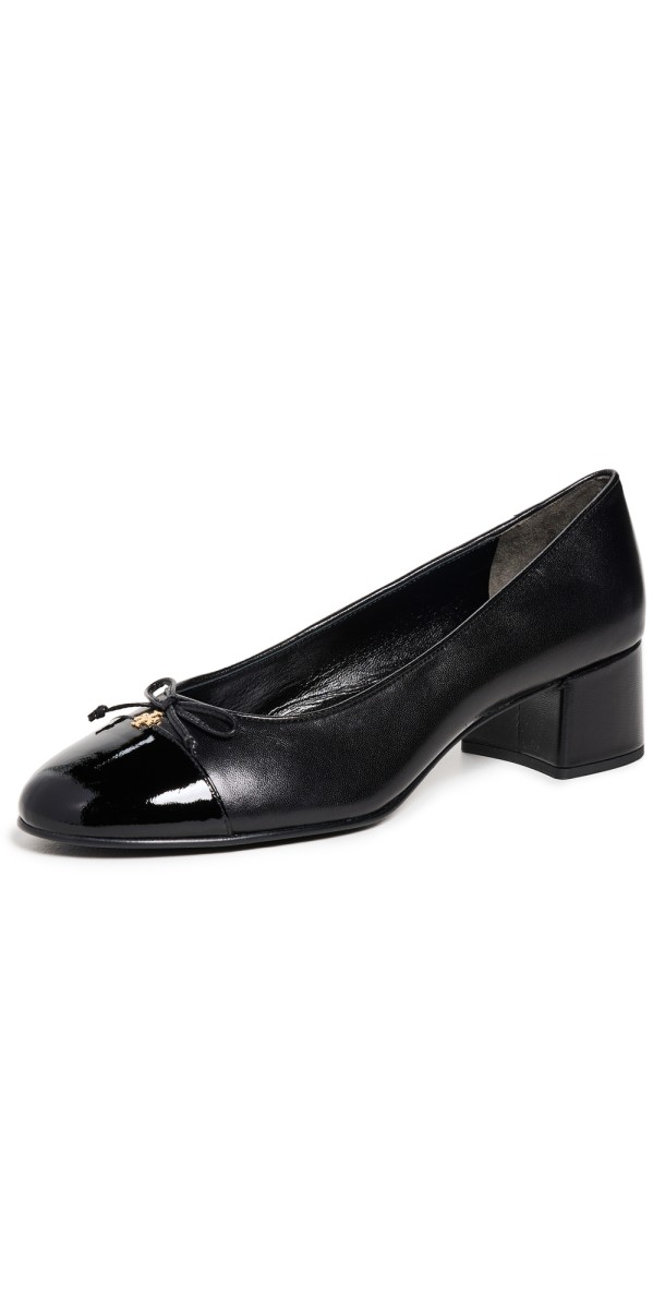 Tory Burch 45mm Cap Toe Pumps Perfect Black / Perfect Black