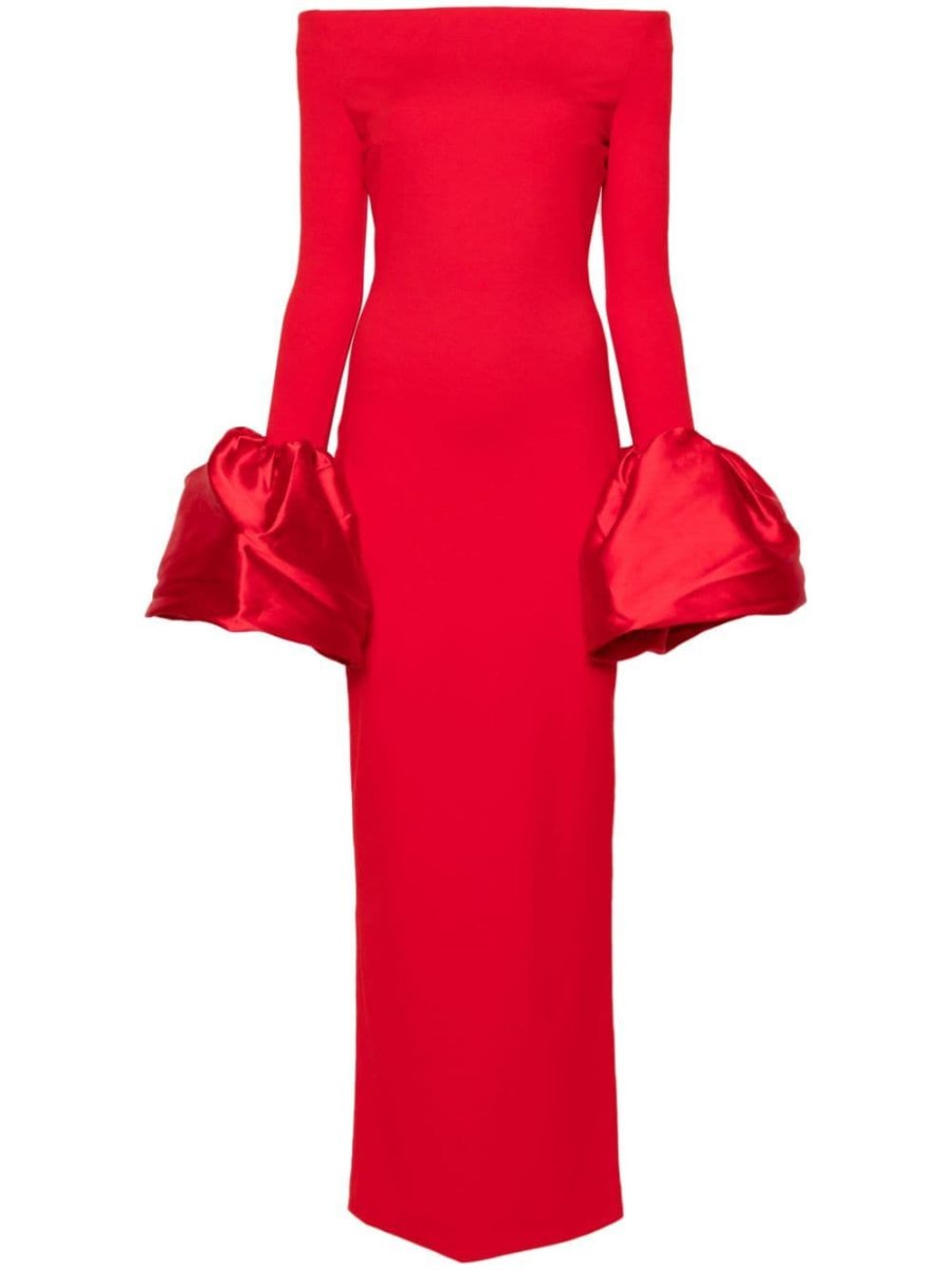 Talia oversized-cuffs gown