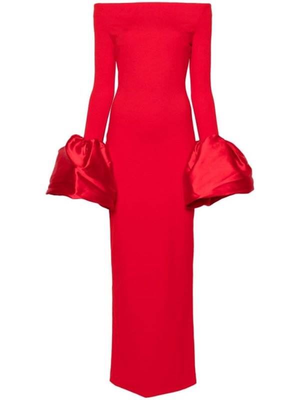 Talia oversized-cuffs gown
