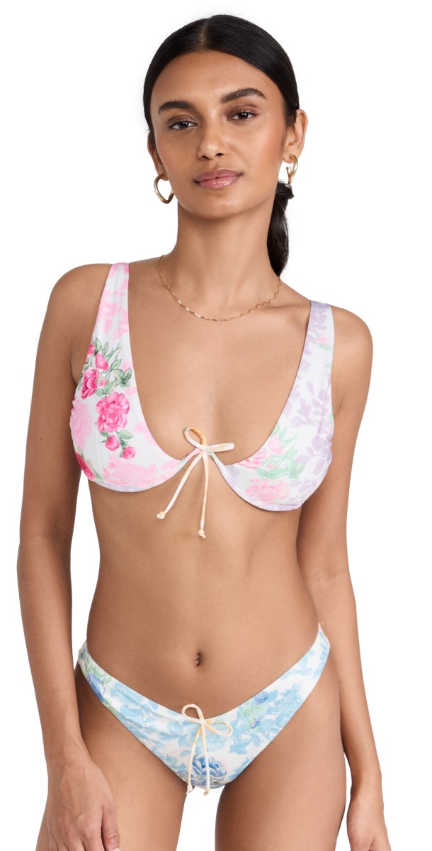 LoveShackFancy Kinney Bikini Set Rainbow Clouds