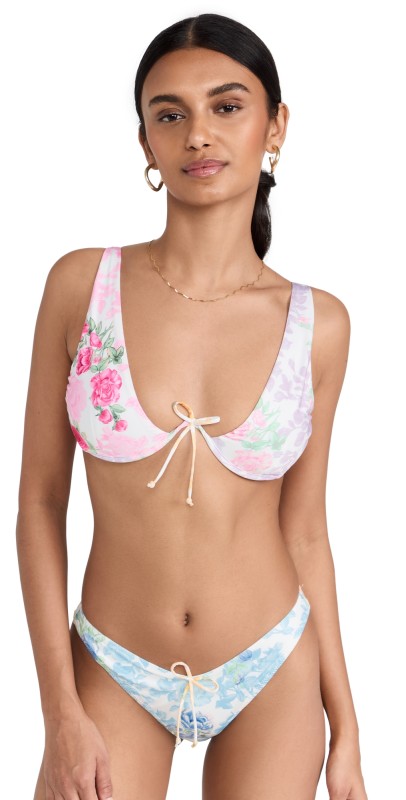 LoveShackFancy Kinney Bikini Set Rainbow Clouds