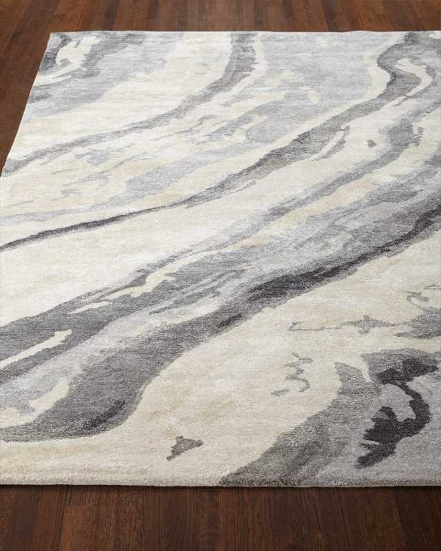 Gray Marble Hand-Tufted Rug, 5' x 8'