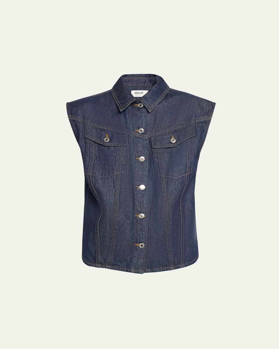 Evan Button-Front Denim Shirt