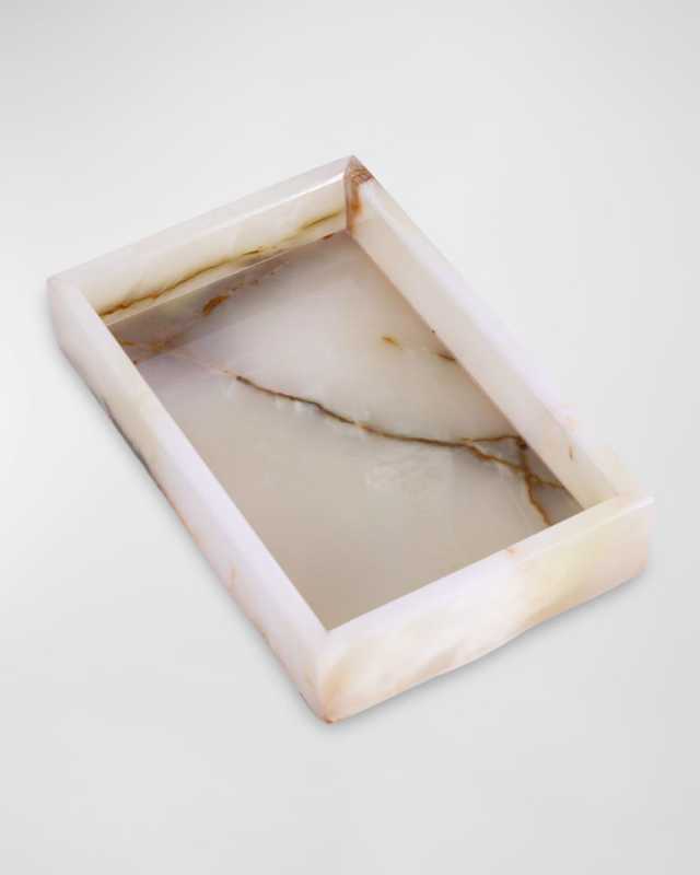 Ezra Onyx Genuine Marble Towel Tray