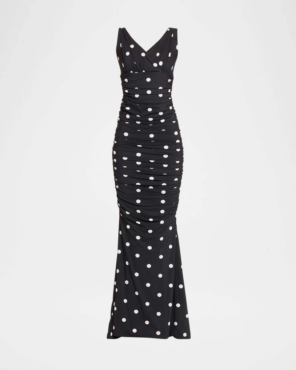 Barbe Ruched Floral-Print Mermaid Gown