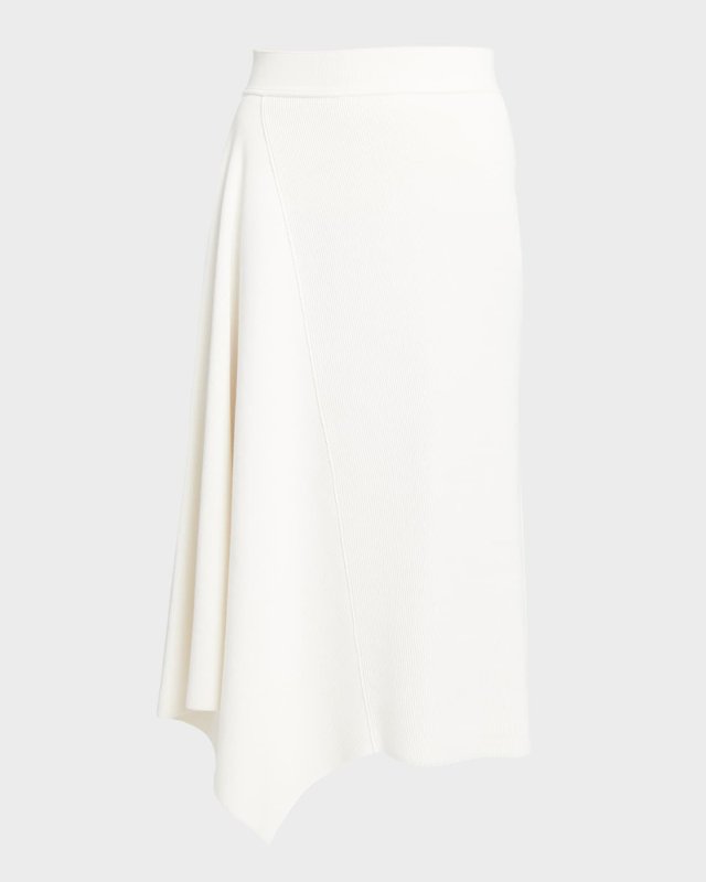 Tazawa Rib Asymmetric Midi Skirt