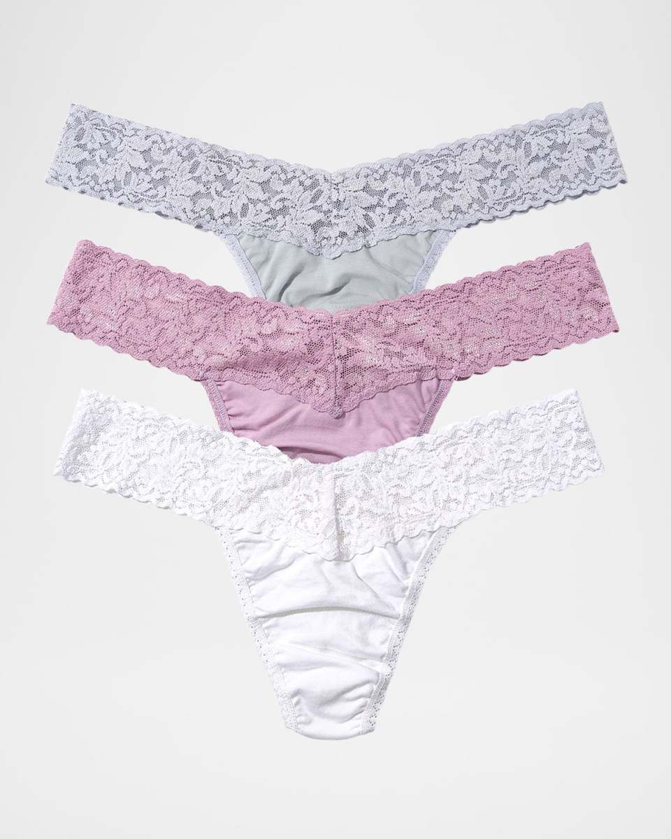 3-Pack Holiday Low-Rise Lace Thongs