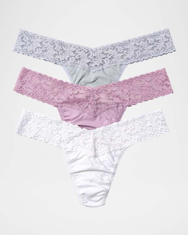 3-Pack Holiday Low-Rise Lace Thongs