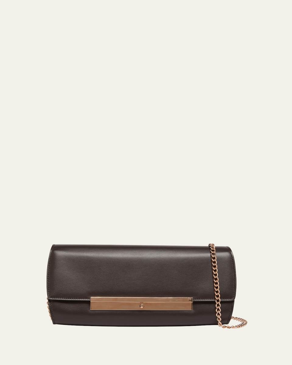 Nik Leather Clutch Bag with Chain Strap