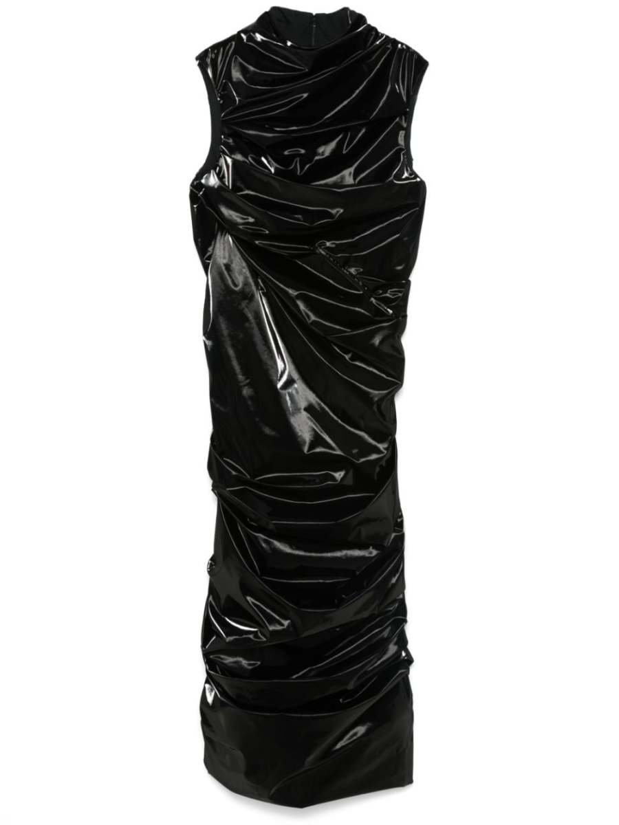 laminated jersey dress
