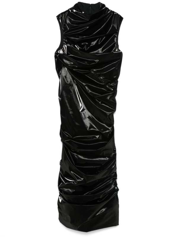 laminated jersey dress