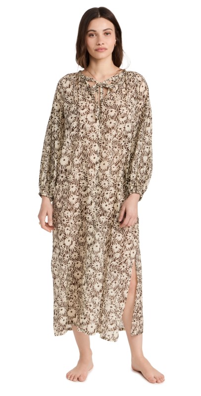 Desmond & Dempsey Blouson Caftan Chamomile Brown