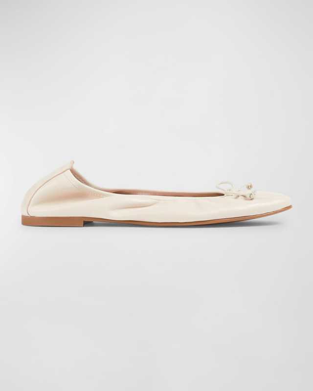 Trilly Leather Bow Classic Ballerina Flats