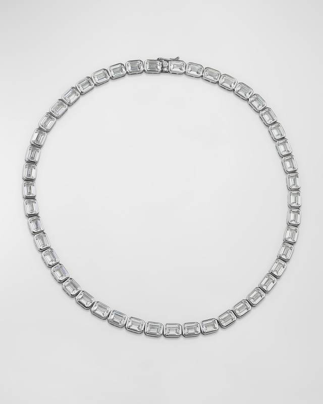 Emerald Cubic Zirconia Bezel-Set Necklace