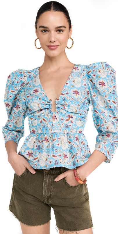 RHODE Alma Top Blue Bordeaux Plume Grande