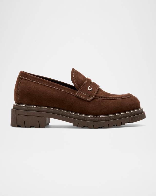 Dillon Suede Penny Loafers