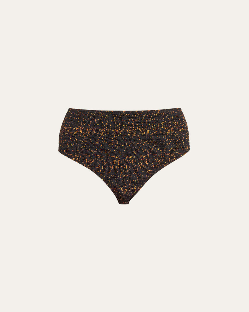 Smocked Tortoiseshell Bikini Bottoms