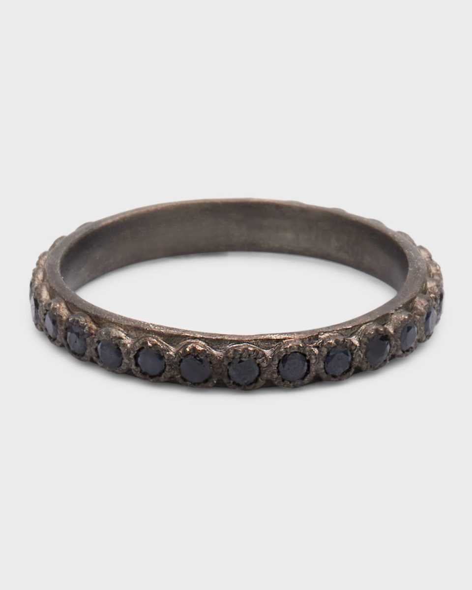 Old World Black Sapphire Stack Ring, Size