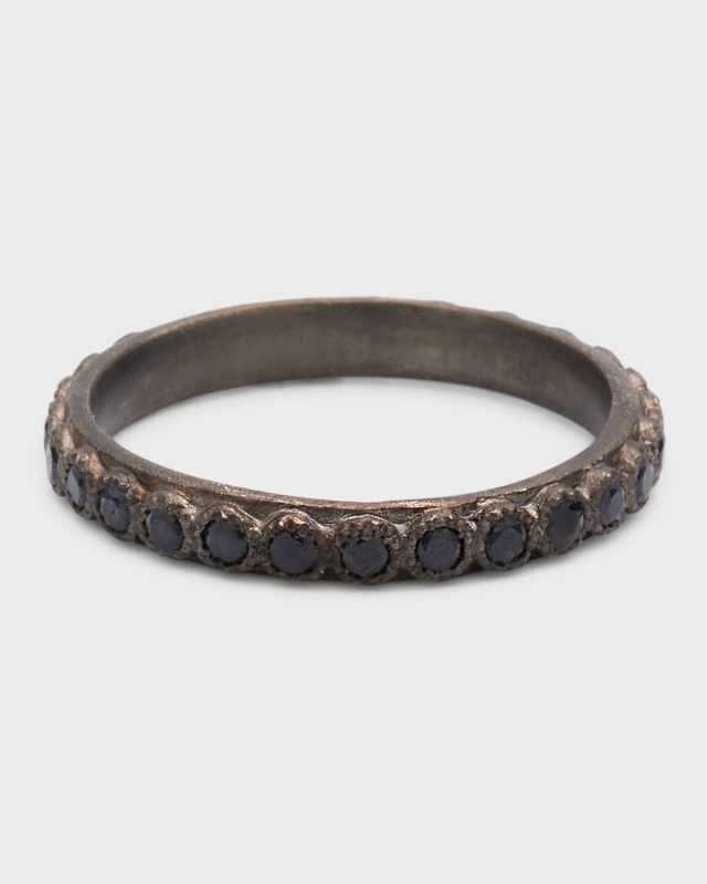 Old World Black Sapphire Stack Ring, Size