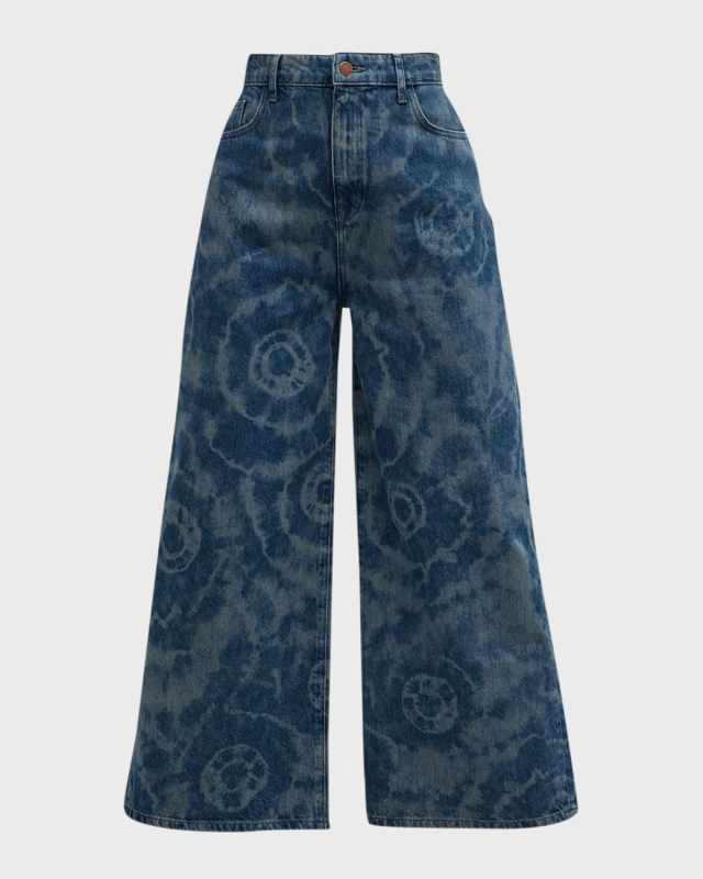 Ms Bardot High-Rise Cropped Wide-Leg Jeans