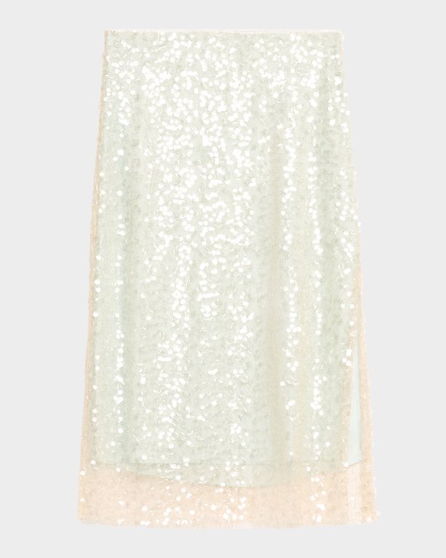 Sequined Overlay Midi Skirt