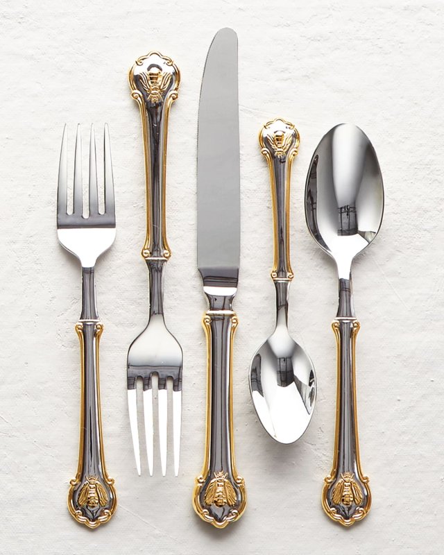 45-Piece Gold Napoleon Bee Flatware Service