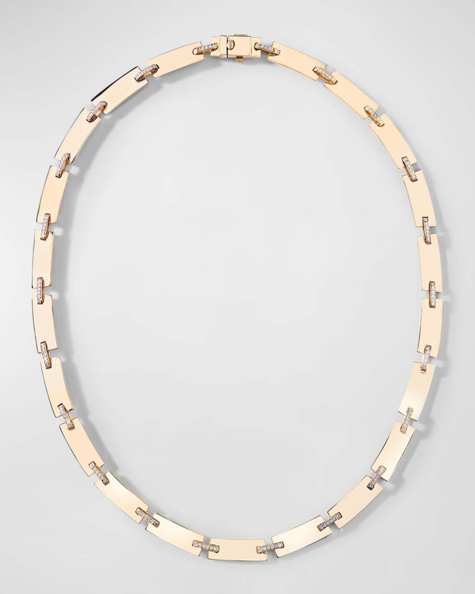 14K Flawless Tag Link Diamond Necklace