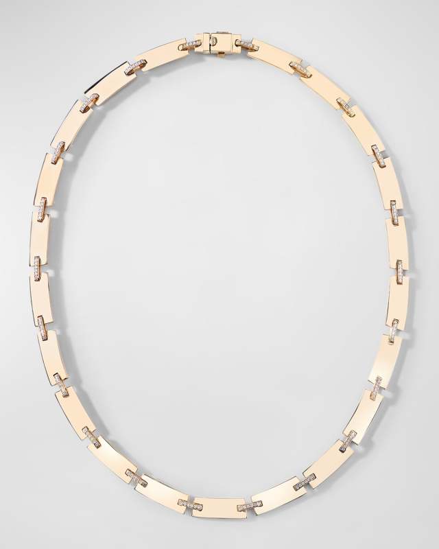 14K Flawless Tag Link Diamond Necklace