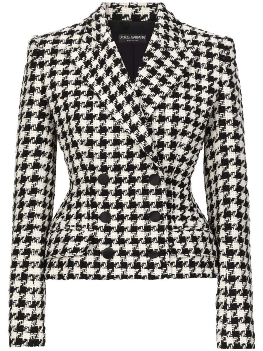 double breasted check blazer
