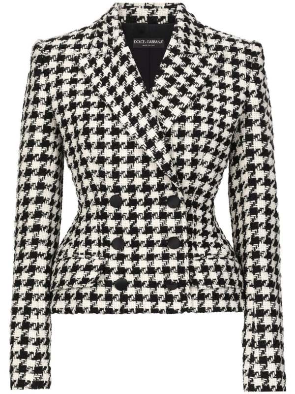 double breasted check blazer