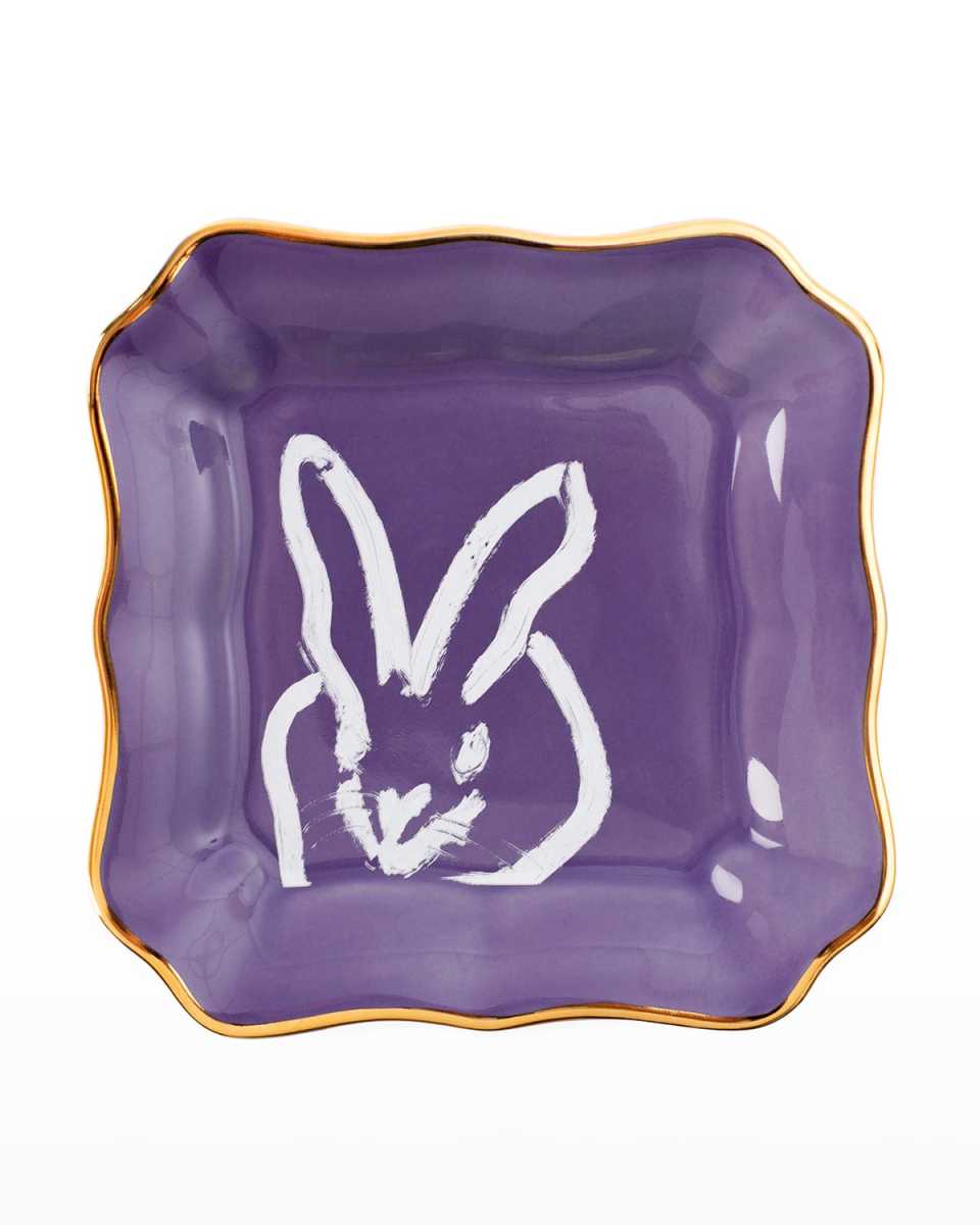 Portrait Plate with Gold Rim - Purple