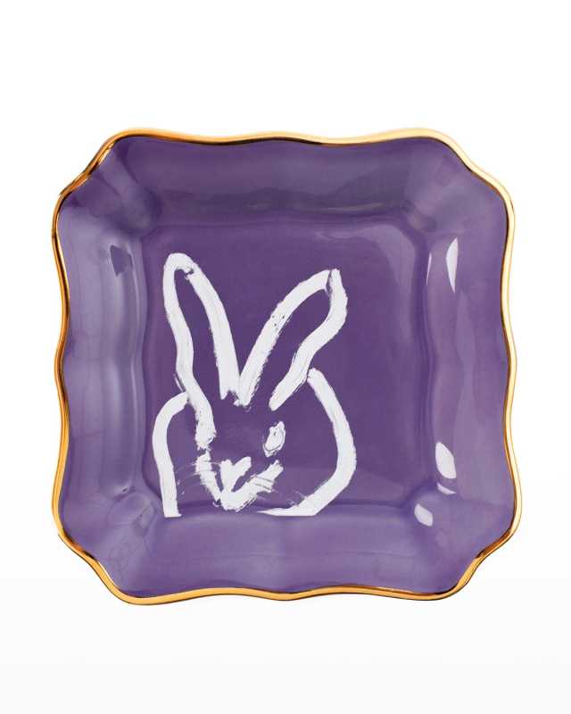 Portrait Plate with Gold Rim - Purple