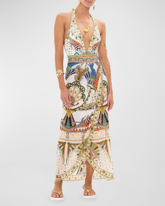Valley of the Queens Long Draped Sarong Coverup