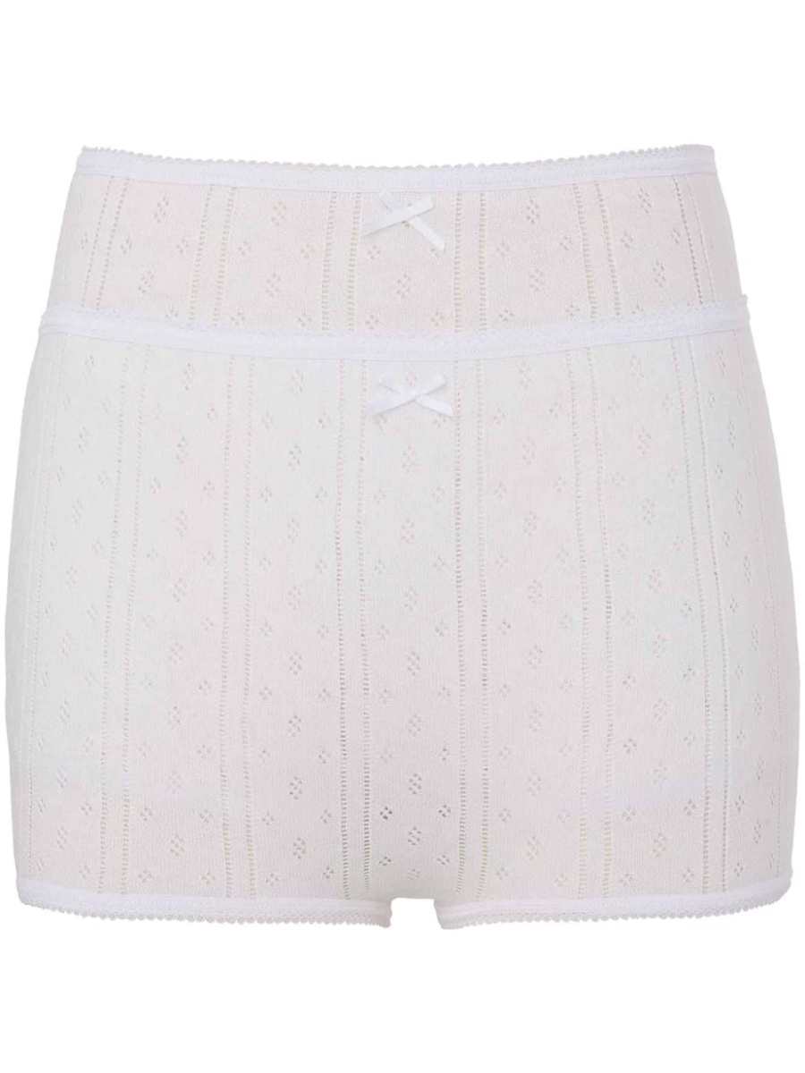 double-layer pointelle shorts