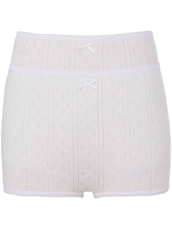 double-layer pointelle shorts