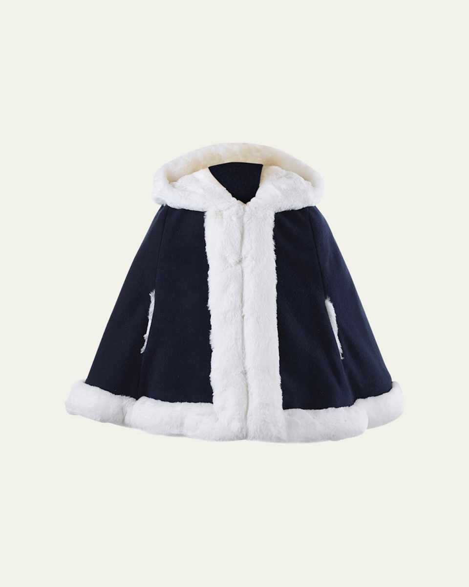 Girl's Cape W/ Faux Fur Trim, Size 2-10