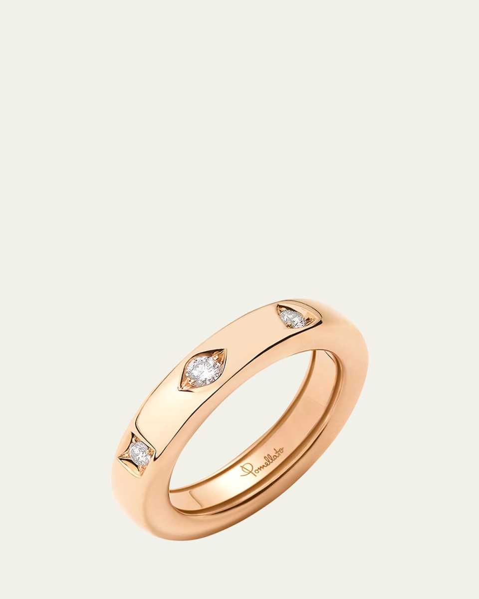 Iconica 18K Rose Gold Extra Small Fancy Set Diamond Band Ring