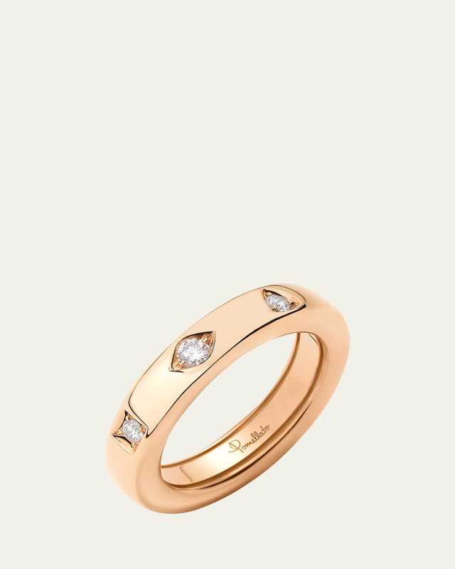 Iconica 18K Rose Gold Extra Small Fancy Set Diamond Band Ring