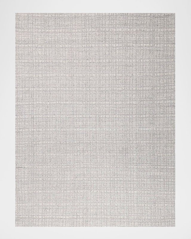 Alpine Hand-Loomed Silver & Ivory Rug, 6' x 9'