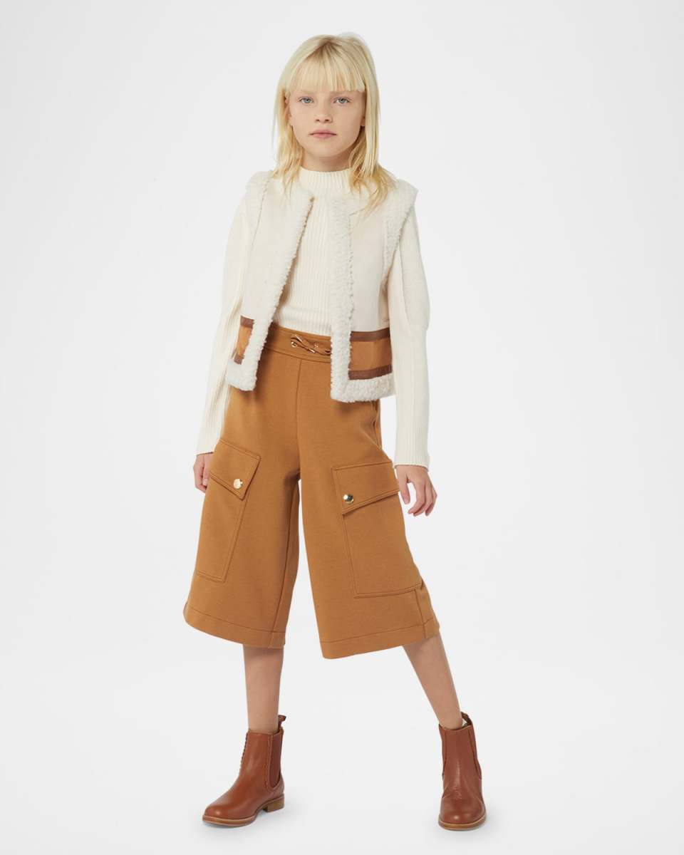 Girl's Two-Toned Shearling Waistcoat, Size 8-