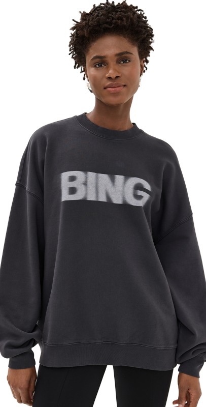 ANINE BING Miles Blur Sweatshirt Vintage Black