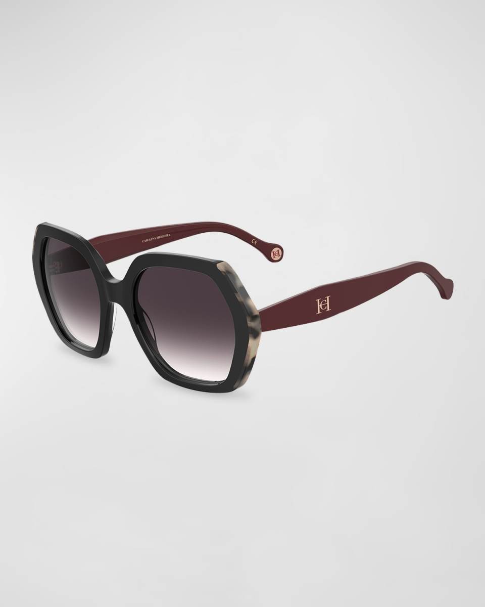 Geometric Acetate Square Sunglasses