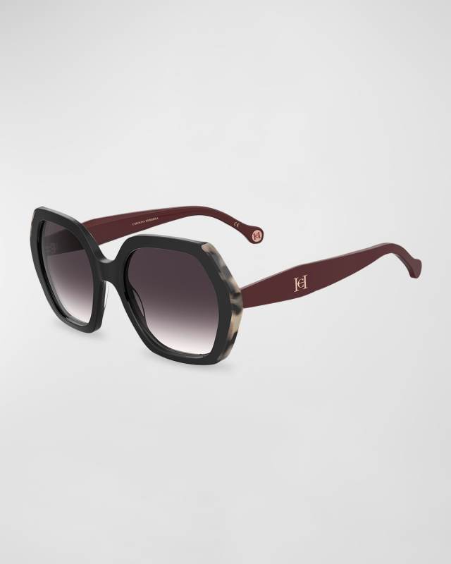 Geometric Acetate Square Sunglasses