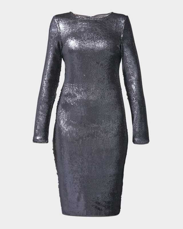 Lullaby Sequined Satin Dress