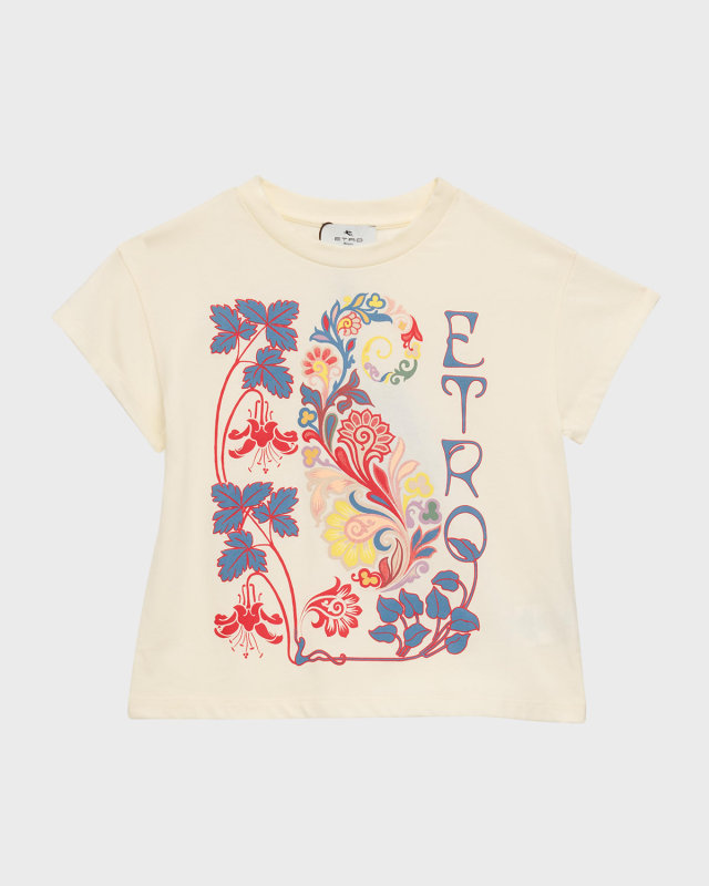 Girl's Logo-Print Paisley-Print T-Shirt, Size 4-