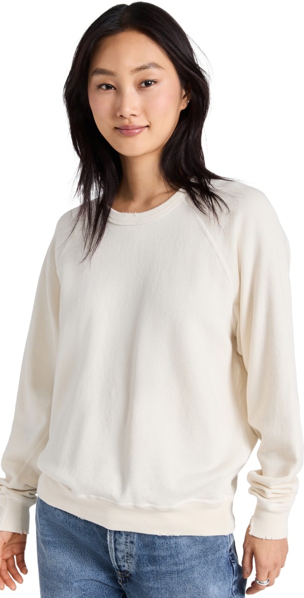 THE GREAT. The College Sweatshirt Washed White