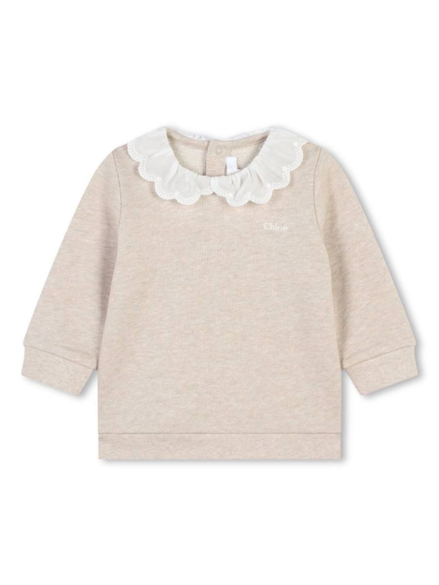 long-sleeve Peter Pan-collar sweatshirt