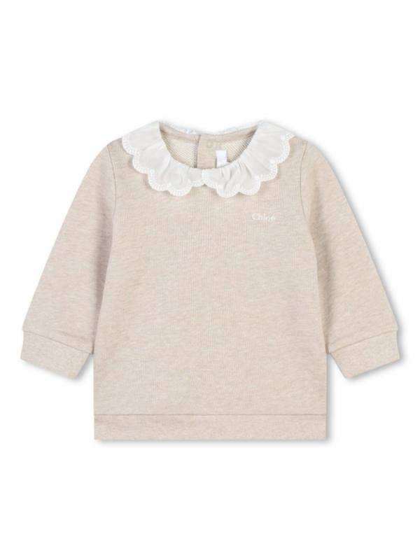 long-sleeve Peter Pan-collar sweatshirt